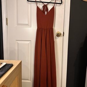 Elegant Rust Maxi Dress